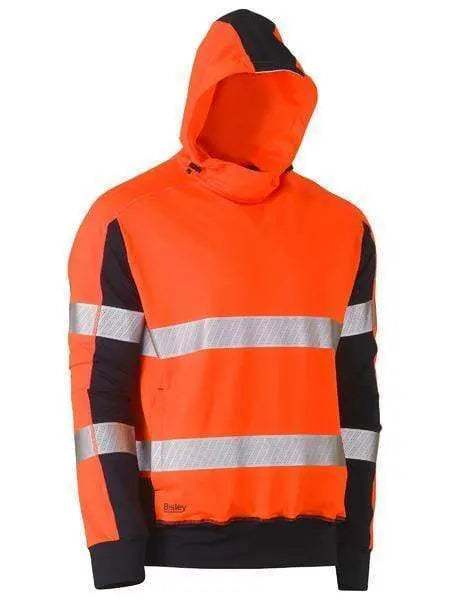 Bisley Workwear Worl Wear Orange/Navy / XS Bisley TAPED HI VIS STRETCHY FLEECE HOODIE BK6815T